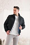 SİR DİK YAKA BELİ LASTİKLİ ASTARLI FERMUARLI ERKEK KAPİTONE SPOR MONT