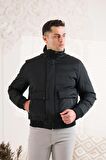 SİR DİK YAKA BELİ LASTİKLİ ASTARLI FERMUARLI ERKEK KAPİTONE SPOR MONT