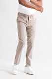 Ecer Slimfit Beli Lastikli İplikli İnce Yazlık Kumaş Jogger Pantolon