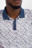 Polo Yaka Dynamıc Fit Baskı Desenli Çıt Çıt Detaylı Kısa Kol Erkek Yazlık T-shirt
