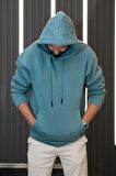 Kapşonlu 3 İplik Kalın İçi Polarlı Oversize Kangru Cepli Erkek Sweatshirt