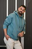 Kapşonlu 3 İplik Kalın İçi Polarlı Oversize Kangru Cepli Erkek Sweatshirt