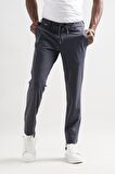 Slimfit Beli Lastikli Ve İplikli Polyamid Hafif Parlak Kışlık Kumaş Erkek Jogger Pantolon