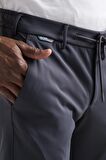 Slimfit Beli Lastikli Ve İplikli Polyamid Hafif Parlak Kışlık Kumaş Erkek Jogger Pantolon