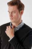 Slimfit V Yaka Düz Basic Model Pamuklu Erkek Uzun Kol Triko Kazak