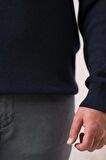 San&fa Rahat Kesim Sıfır Yaka Kendinden Çizgili Pamuklu Erkek Kazak
