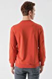 Slimfit Bisiklet Yaka Önü Baskılı 2 İplik Erkek Sweatshirt