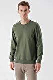 Slimfit  Bisiklet Yaka Düz Renk 2 iplik Erkek Sweatshirt
