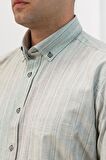 Advante Geniş Ve Rahat Kesim Cepli Çizgili Klasik Erkek Gömlek