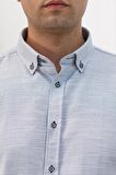 Advante Slimfit Katlamalı Kol Hasırlı Armürlü Yaka Düğmeli Erkek Gömlek