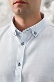Advante Slimfit Katlamalı Kol Hasırlı Armürlü Yaka Düğmeli Erkek Gömlek
