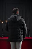 Advante Slimfit Çıtçıt Ve Fermuar Kapamalı Kapşonlu Erkek Kapitone Mont