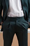 Carutte Slimfit Sivri Yaka Torba Cep Düz Kumaş Pileli Pantolon Takım Elbise