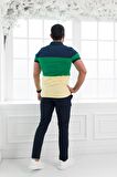 Paul Martin Polo Yaka %100 Pamuk Büyük Parça Desenli Regular Fit T-shirt