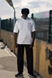 Bisiklet Yaka %100 Pamuklu Baskılı Oversize (Geniş Model) T-shirt