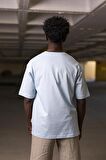 Bisiklet Yaka %100 Pamuklu Önü Baskılı Oversize (Geniş Model) T-shirt