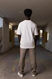 Bisiklet Yaka %100 Pamuklu Önü Baskılı Oversize (Geniş Model) T-shirt
