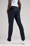 Ecer Slimfit Beli Lastikli ve İplikli %100 Linen Ham Keten Jogger Pantolon