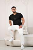 Paul Martin Bisiklet Yaka Önü Baskılı Pamuklu Basic Regular Fit T-shirt