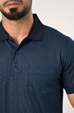 Regular Fit Yakalı Ve Cepli Desenli Erkek Klasik T-shirt