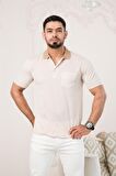 Regular Fit Yakalı Ve Cepli Desenli Erkek Klasik T-shirt