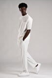 Kendinden Çizgili Oversize(Bol Kesim) Pantolonlu Alt Üst T-shirt Takım