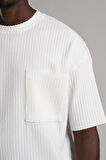 Kendinden Çizgili Oversize(Bol Kesim) Pantolonlu Alt Üst T-shirt Takım