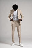 SİR Regular Fit Yarım Astarlı %100 Linen (Keten) Kumaş Takım Elbise