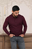 Woolen World Polo Yaka Slimfit Desenli Yünlü Erkek Triko Kazak  