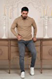 Woolen World Polo Yaka Slimfit Desenli Yünlü Erkek Triko Kazak  
