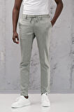 Beli Lastikli ve İplikli Slimfit Pamuklu Jogger Pantolon