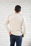 San&Fa Yarım Balıkçı Desenli Slimfit Yünlü Triko Kazak