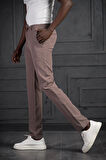 Beli Lastikli Ve İplikli Likralı Slimfit Yazlık Kumaş Jogger Pantolon 