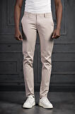Slimfit Küçük Armürlü Yazlık Pamuklu Gabardin  Pantolon 