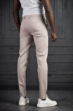 Slimfit Küçük Armürlü Yazlık Pamuklu Gabardin  Pantolon 