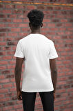 Slim Fit Sıfır Yaka Baskılı Pamuklu T-Shirt