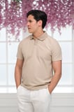 Slimfit Spor Örgü Kumaş Tek Düğme Polo Yaka T-shirt