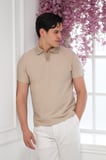 Slimfit Spor Örgü Kumaş Tek Düğme Polo Yaka T-shirt