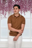 Slimfit Kolları Lastikli Likralı Desenli Polo Yaka Triko T-shirt