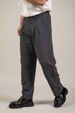 Çift Pileli Yazlık Modal Kumaş Beli Yarım Lastili Baggy Pantolon
