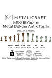 MC44 Büyük Boy Metal Satranç Takımı – Gerçek Ceviz Tahta – El Yapımı Antik Taşlar 35x35cm