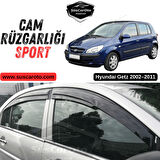 Hyundai Getz 2002–2011 Uyumlu Mugen Cam Rüzgarlığı Seti Piano Black 4'lü İthal Parlak Siyah
