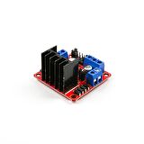 L298N Voltaj Regulatörlü Çift Motor Sürücü Kartı (Kırmızı PCB)