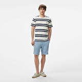 Nautica Erkek Krem Regular Fit Çizgili T-Shirt