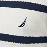 Nautica Erkek Krem Regular Fit Çizgili T-Shirt