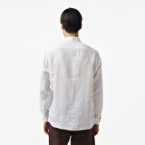 Nautica Erkek Beyaz Classic Fit Keten Gömlek