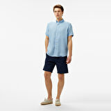 Nautica Erkek Mavi Classic Fit Keten Gömlek