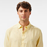 Nautica Erkek Sarı Classic Fit Keten Gömlek
