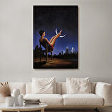 Ay'a Ayaklarını Koyup Dinlenen Kadın, Sürreal Sanat Tablosu-6091