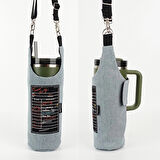 Woodycord El Yapımı Forever Young Kot Matara Termos Kılıfı Kulplu Model Quencher Pipetli 1,18